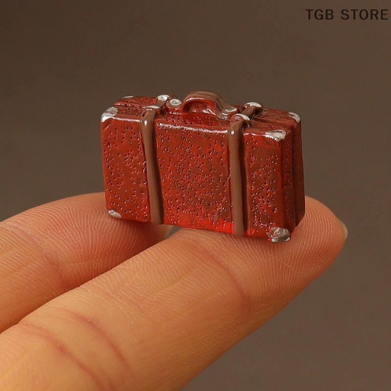 Puppe Leder Gepäck Koffer Vintage Holzkiste Puppenzubehör Puppenhausmöbel Geschenk