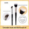 Flat-Top Stippling Blush Brush by GECOMO: Long Handle, Soft Bristles, Non-absorbing Powder, Ideal for Easy Makeup Application and Beginners.