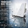 Qoltec Smart Touch 4-Channel Light Switch | Wi-Fi | Timer | Tuya | Smart Life | Tempered Glass | Black