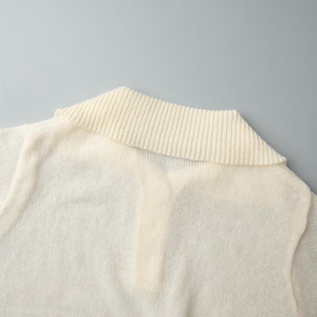 Spring/Summer 2025 Women's Cross-Border Openwork Knit Bubble Sleeve Sweater