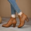 Fashion Women's Boots Fashion Leather Boots Spring/Autumn Comfortable Breathable High Heels Short Boots Side Zipper Women's Shoes 2025