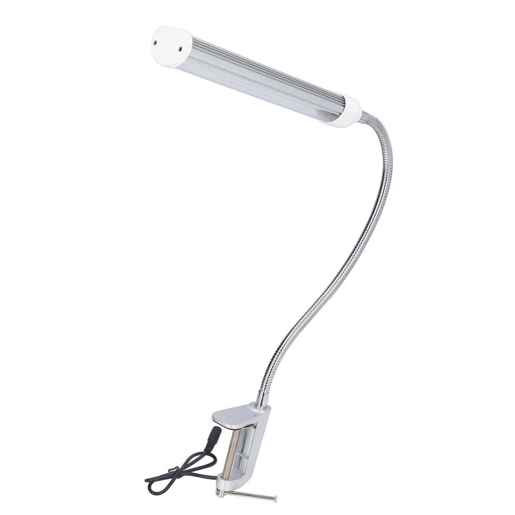 Gooseneck LED Work Light Silver C Clamp LED 21W Dimmable Machine Tool Work Light Aluminum Gooseneck