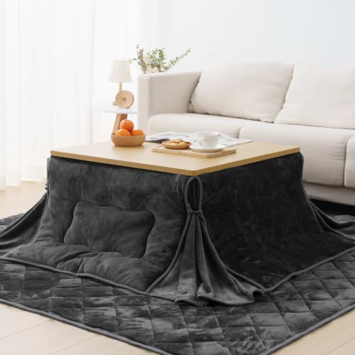 Vamcheer Kotatsu Futon, Square, Space-Saving, Comforter and Mattress Set, Approximately 175x175cm, Reversible, Double-Sided, Thick, Warm, Fluffy Flann