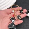 Pretty Rose Red Bag Lips Flamingos Lipstick Enamel Keychain Lovely Heart Animals Key Ring For Women Girls Handmade Jewelry Set