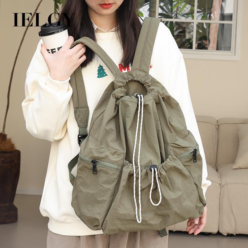 IELGY Корейская версия повседневного школьного рюкзака из холщовой ткани — фото 3