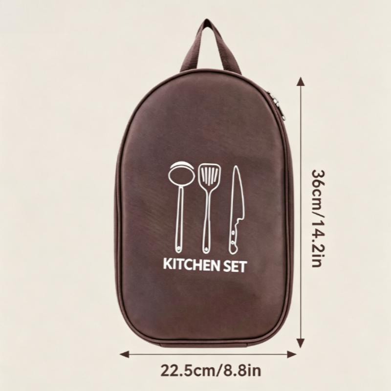 Waterproof Portable Camping Kitchen Utensil Storage Bag Compact Travel Carry Case Organizer Pouch for Outdoor Cooking Tools