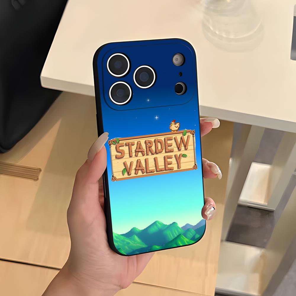 S-Stardew V-Valley Game Phone Case For IPhone 17 Air 16 E Pro Max 15 14 13 Mini 12 Pro 11 Max Plus Black Soft Shell