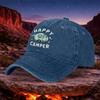1pc Happy Camper Retro Style Unisex Washable Baseball Cap Casual Trendy Black Outdoor Hat For Camping Hiking Travel Sports