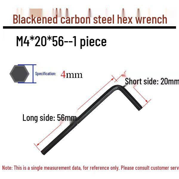0.9-8mm Black Carbon Steel Metric Hex Key L-Shaped Wrench