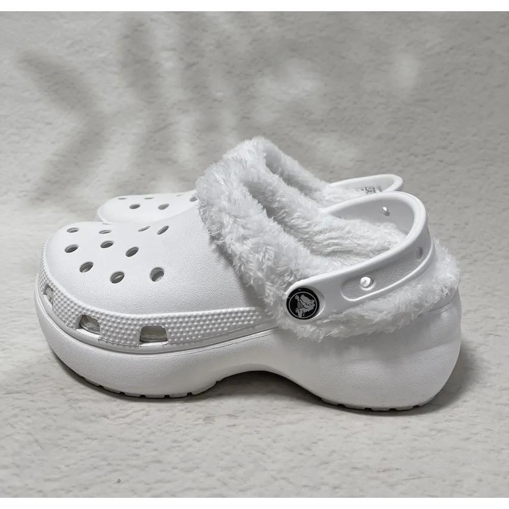 Crocs Compatible Detachable Fur Lined Clogs Pearl Thermal Protection 230