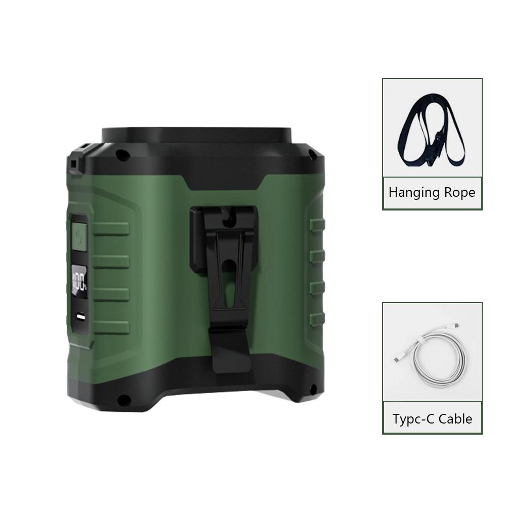 

10000mAh Waist Fan Mini USB Rechargeable Portable Waist Clip Fan Wireless Hanging Neck Fan for Outdoor Camping Working Sports зелёный