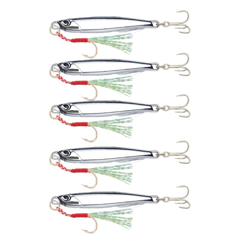 

5Pcs Fishing Baits Artificial Lures Long Casting Jigging Spoon Lure Swimbait Fishing Jigging Hook Spinner Baits