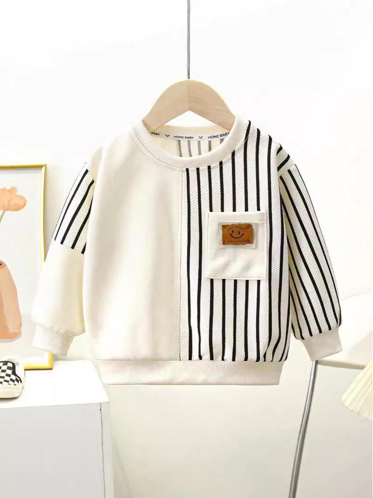 2024 Trendy Korean Style Round Neck Long Sleeve Sweatshirt for Boys and Girls - Children's Fashionable Spring/Autumn Wear