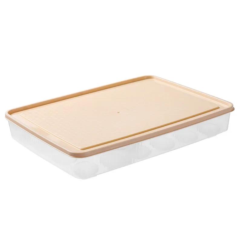 24 Fächer Kunststoff Eieraufbewahrungsbox Tragbarer Lebensmittelaufbewahrungsbehälter Kühlschrank Eierhalter Behälter mit Deckel Küchenhelfer