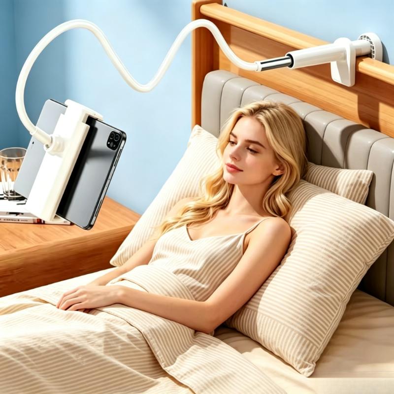 2PCS 70CM Swing Arm Phone Tablet Holder, Multi-angle Adjustable Lazy Bracket for Bed Desktop Watching