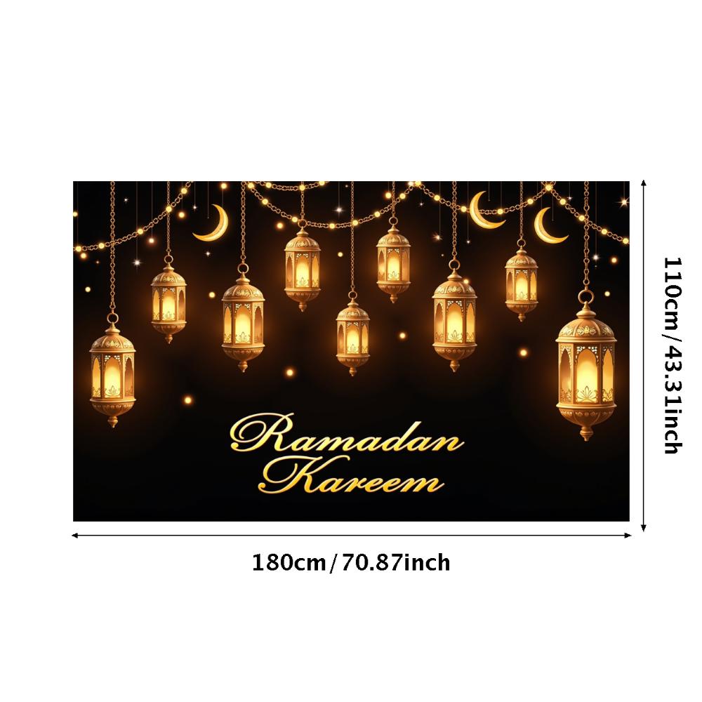 Bannière Ramadan Kareem Toile de fond Lanternes Lumières Décoratif Festival Fête Événement Célébration Graphique Décor Islamique Arrière-plan
