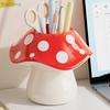 Polka Dot Mushroom Pen Holder Desktop Stationery And Miscellaneous Organizer Bathroom Makeup Brush Storage Box