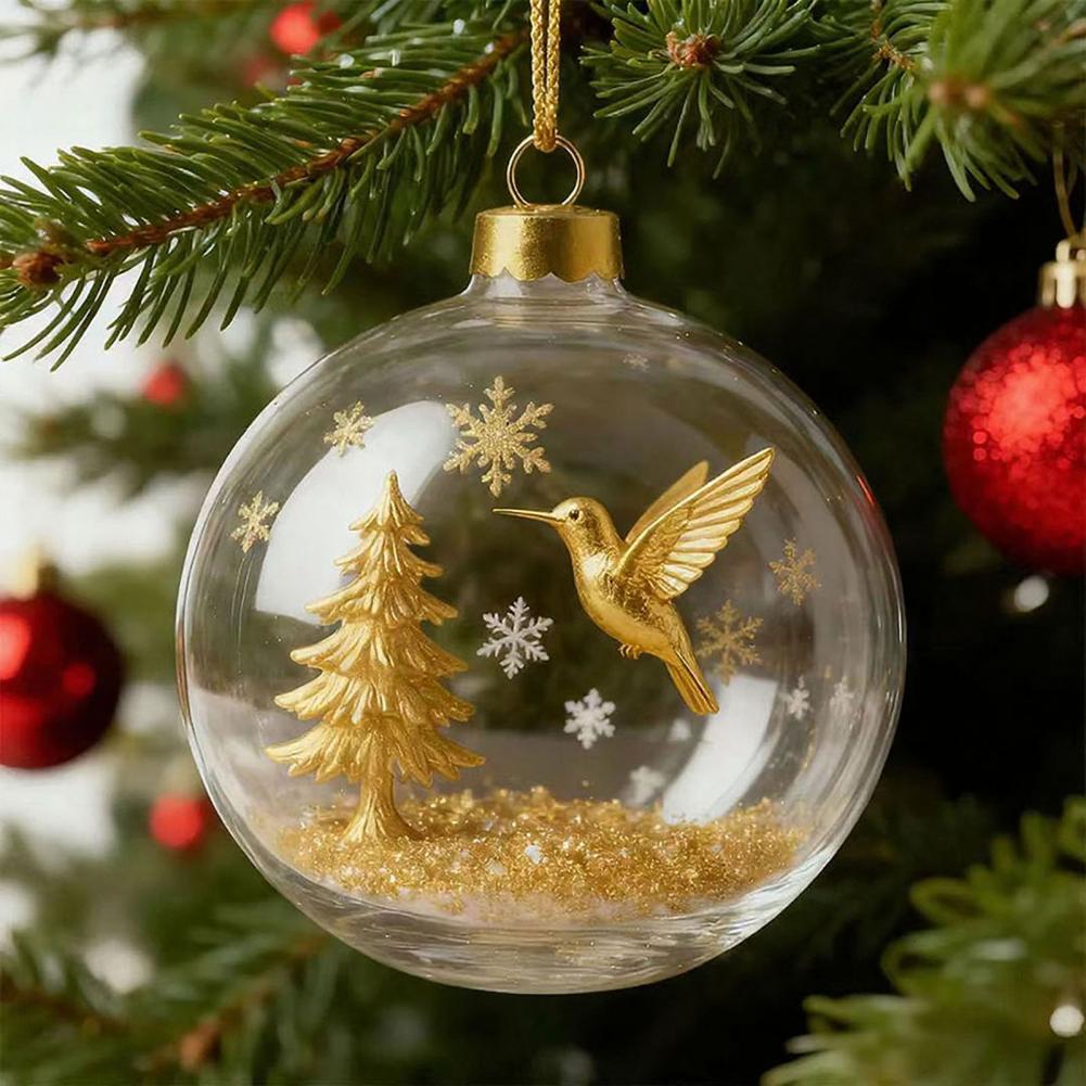Décorations de Noël 3D animaux sauvages, boules de Noël en plastique à suspendre au sapin pour une fête à la maison