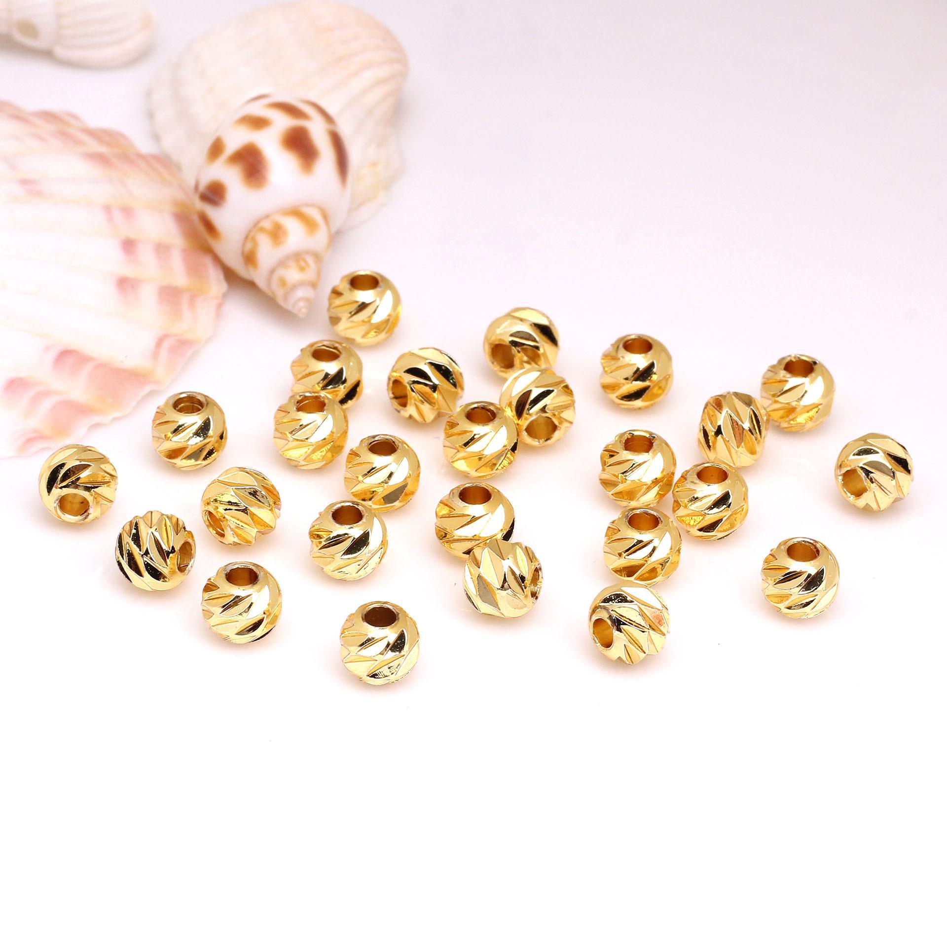 

Сохраняющие цвет позолоченные граненые медные бусины для изготовления украшений своими руками и бусины-разделители 2.5mm