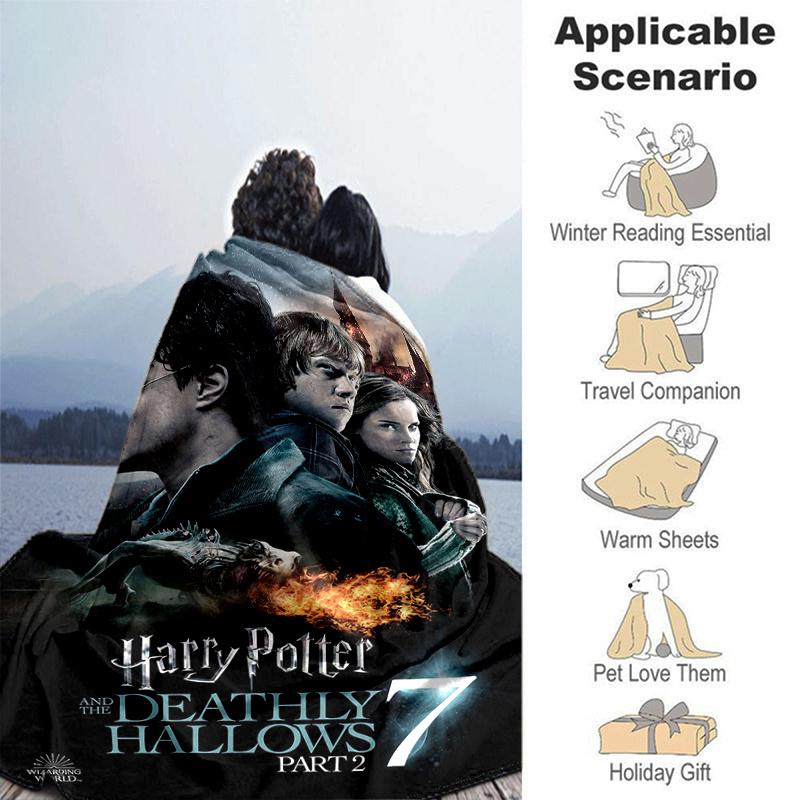 Harry Potter and the Deathly Hallows Part 2 Movie Poster PrintPrint Blanket, Soft Blanket For Sofa Office Bed And Travelling Daughter Birthd