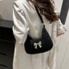 Trendy French-inspired Fashion Handbag 2024 Sweet Pink Bow Pu Shoulder Bag