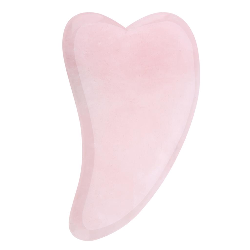 Natural Rose Quartz Scrapping Plate Health Healing Care Massage Stone