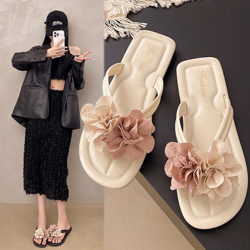Design Sense Flip-flops Female Summer New Models Go Out Fashionable Sweet Fairy Vacation Wind Thick Bottom Non-slip Toe Drag