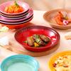 Nordic Lucky Rainbow Ceramic Plate, Creative Internet Celebrity Large Capacity Home Plate Fruit Baked Rice Plate