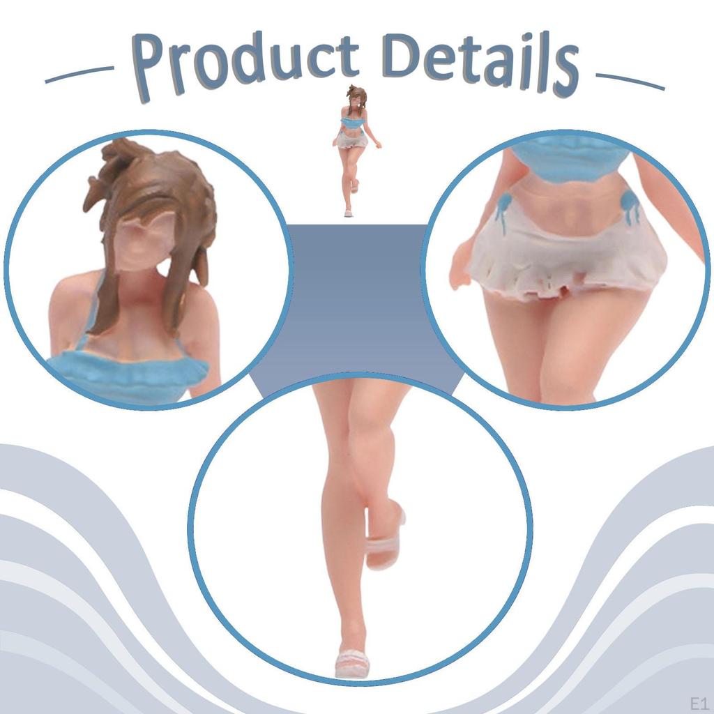 1/64 Scale Swimsuit Girl Figurine, Photo/diorama Prop for Role-playing, Office Decoration Or DIY