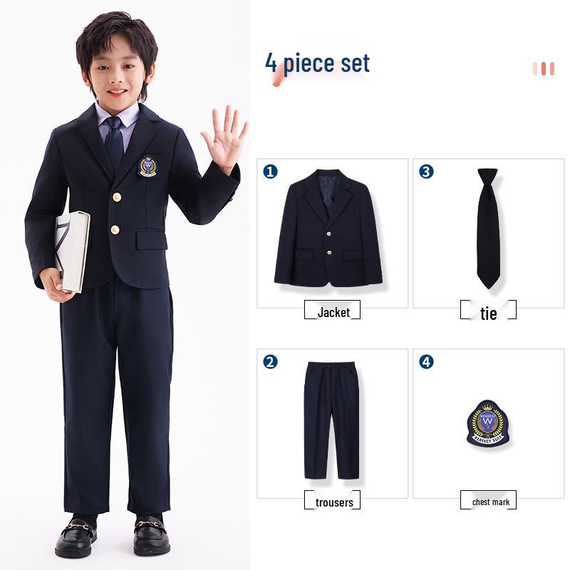Children's Autumn/Winter Suit: Long-Sleeved Jacket & Pants Set for Boys & Girls - School/Kindergarten Uniform