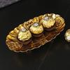 Metal Oval Egg Lace Fruit Plate Hotel Buffet Plate Food Display Plate Cold Meal Pastry Plate