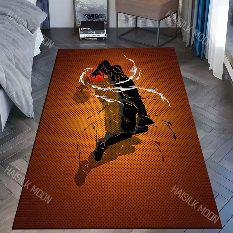 

1PC Dynamic dunk silhouette basketball poster Carpet for Living Room Bedroom Sofa Home Decor Rus Non-slip Floor Mat Luxury Gift 40x60cm