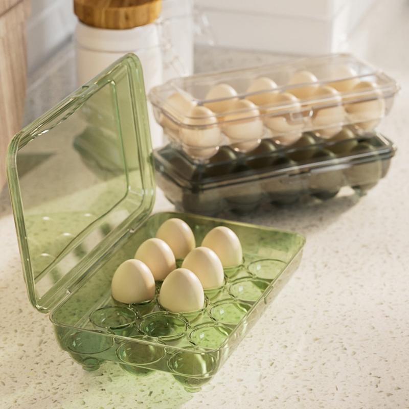 Space Saving Eggs Tray Organizer 10/15 Compartments Dishwasher Safe Refrigerator Storage Container Kitchen Tool