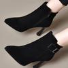 Pointed-toe High-heeled Ankle Boots, New Styles of Women's Single Boots and Single Shoes