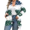 Women's Fall And Winter Fashion Casual Print Long Sleeve Mid-Length Cardigan Jacket
