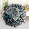 1pc Mandala Peacock Design Automatic Opening Folding Umbrella - Portable 3-Fold Design with Iron Frame, Outdoor, Festival Gift for Fans, Travelers, Da