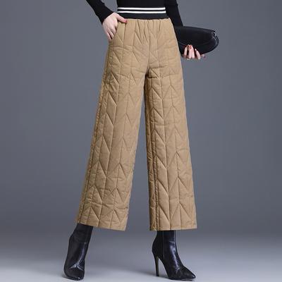 Down Cotton Wide-leg Pants for Women In Winter New Style for Mothers Thickened Loose Base Warm Pants