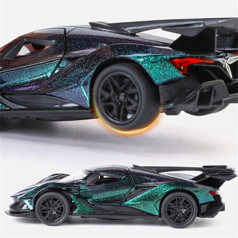 Modellino Auto Sportiva Apollo Intensa Emozione IE Scala 1/32 Metallo Pressofuso Veicoli Auto da Corsa Modellino Suono e Luci Giocattolo per Bambini Regalo