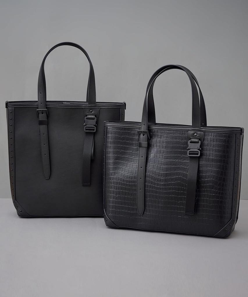 Kings by Samantha Thavasa Men's Lightweight Synthetic Leather Tote Bag with Jacket Hanging Attachment, Large Capacity, Business Style,