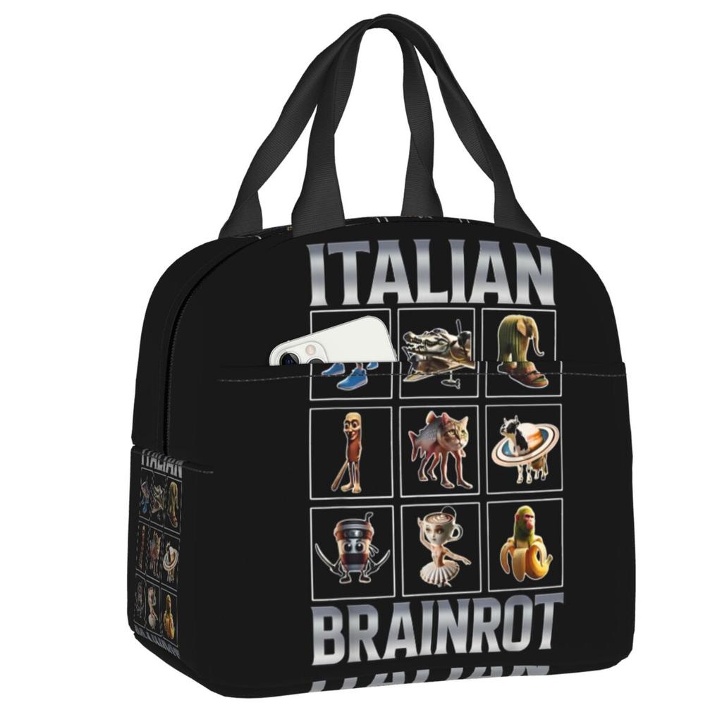 Benutzerdefinierte Ballerina Capuchina Italienisches Brainrot Tung Tung Tung Sahur Brotdose Damen Thermokühler Isolierte Brotdose für Schüler