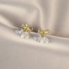 Silver Needle Diamond Bow Earrings Simple and Versatile High-quality Stud Earrings Women's Niche Light Luxury High-end Earrings