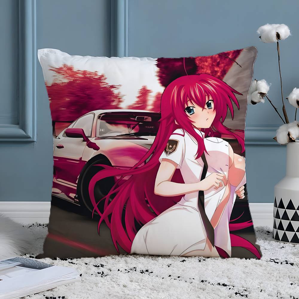 Anime Cartoon High School DxD-Beautiful Pillow Case Silky Elegant Comfort Sofa Bed  Invisible Zipper Beach Pillowcase