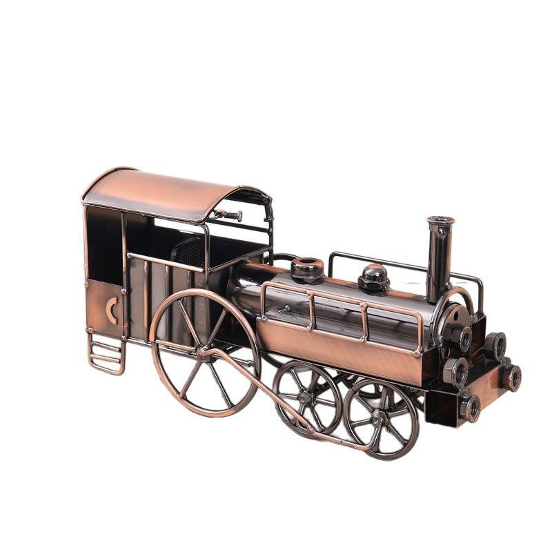 Vintage kovový model parního vlaku Evropská domácí dekorace Řemeslný dárek