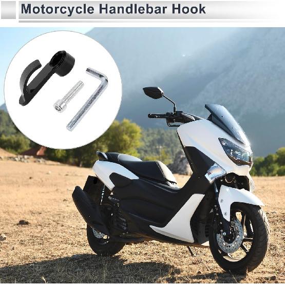 1 Set Universal Motorcycle Handlebar Hook Load-Bearing Capacity and Easy Installation Black