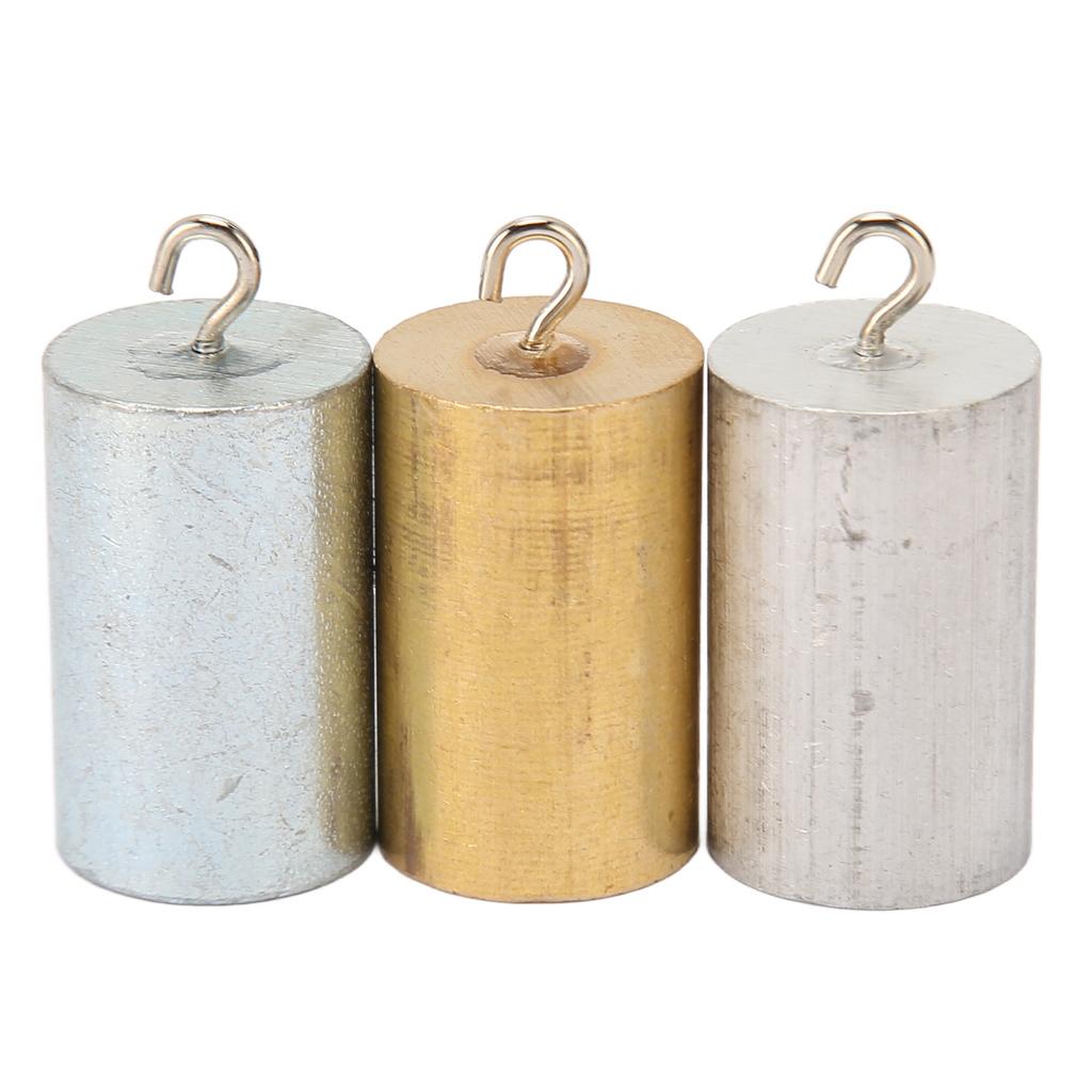 3Pcs Metal Density Blocks Copper Iron Aluminium Cylinder Style Metal Cylinders Set for Density Investigation Experiment