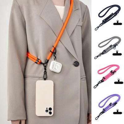 Phone Lanyard Adjustable 1 Cm Diameter Outdoor Universal Case  Anti-lost Wrist Strap Crossbody Shoulder Card Neck Cord Clip Hang