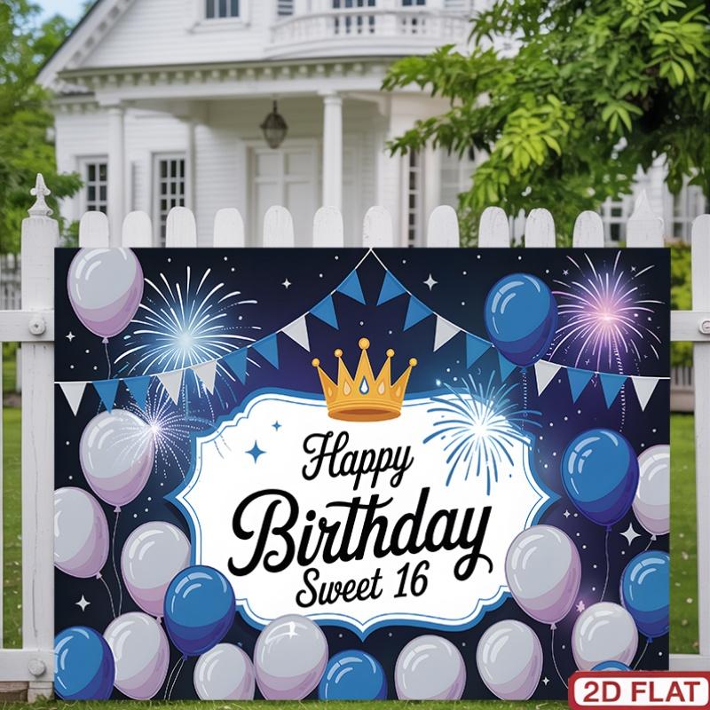 1pc Photography Happy Birthday Backdrop - Celebration Decor