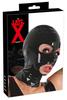 LATE X - Latexmaske mit Augen- und Mundöffnungen, Schwarz