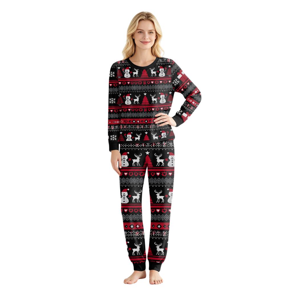 Christmas Printed Matching Family Pajama Set for Parents and Kids Holiday Wear