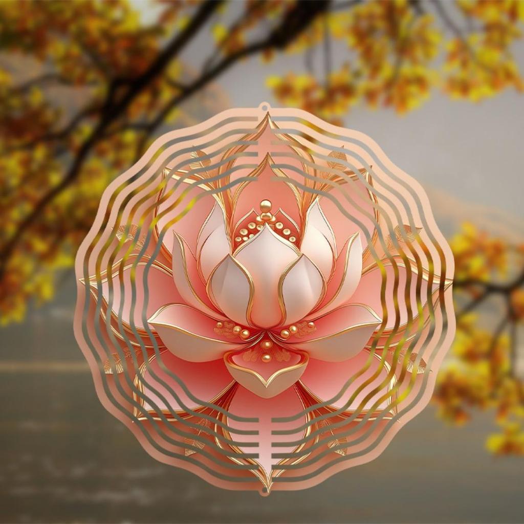 10 Inch Hanging Wind Spinner with 360 Rotating Hook Artistic Outdoor Wind Chime for Balcony Garden Decor Elegant Gift for Friends Family